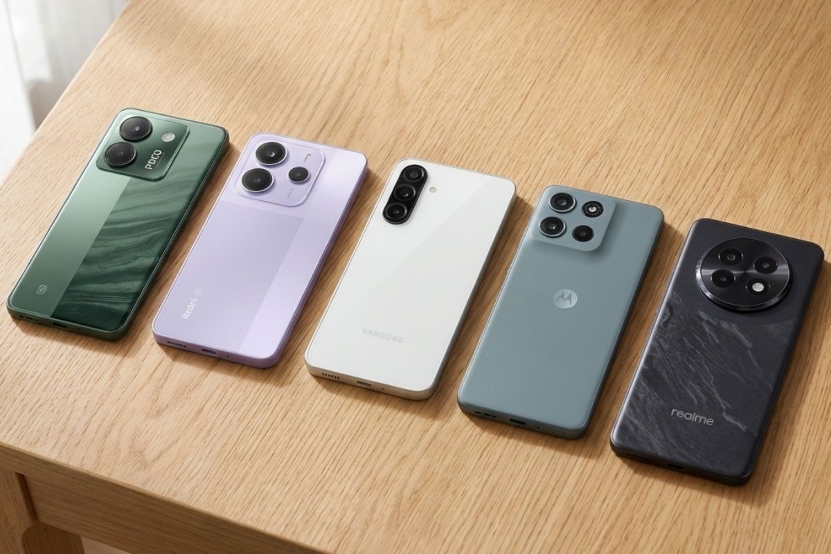 Os 5 melhores celulares até 1500 reais em 2026 lado a lado