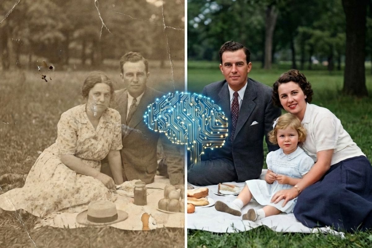 Os Melhores Aplicativos para Restaurar Fotos Antigas da Família Usando IA